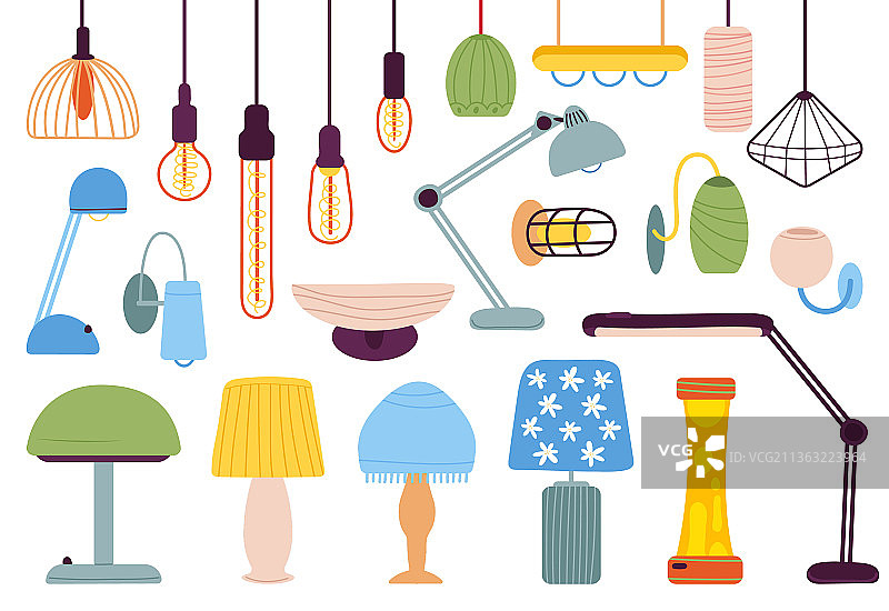 家居灯具系列室内素描图片素材