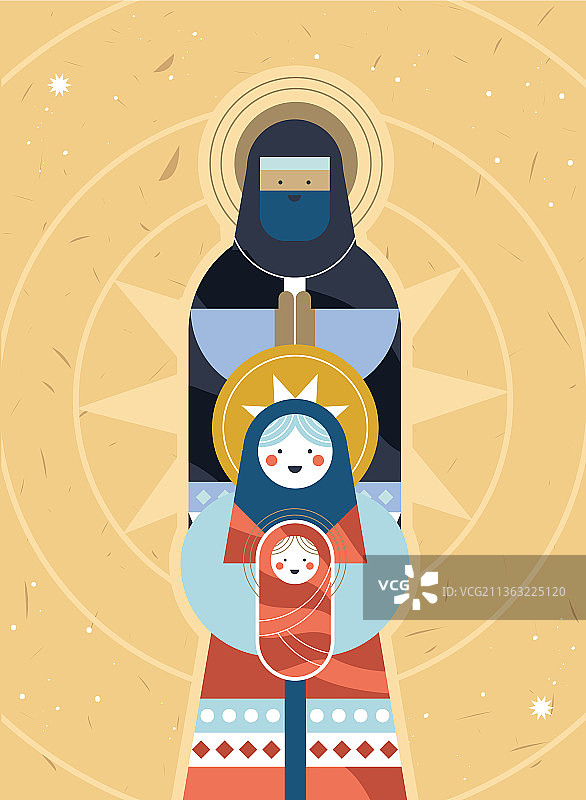 卡片中的神圣家庭图片素材