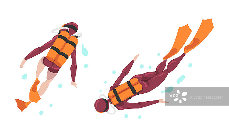 潜水员：水下呼吸的男女图片素材