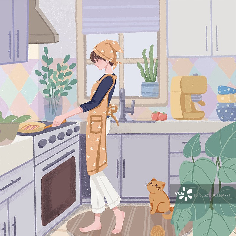 尔东尔西原创插画之宅系列六图片素材