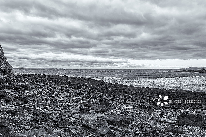 谷仓沼泽海滩，海滩的风景，位于加拿大新不伦瑞克省的愤怒角图片素材