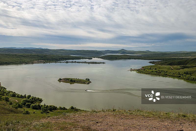 内蒙古多伦湖，西山湾水库，鲸鱼岛图片素材