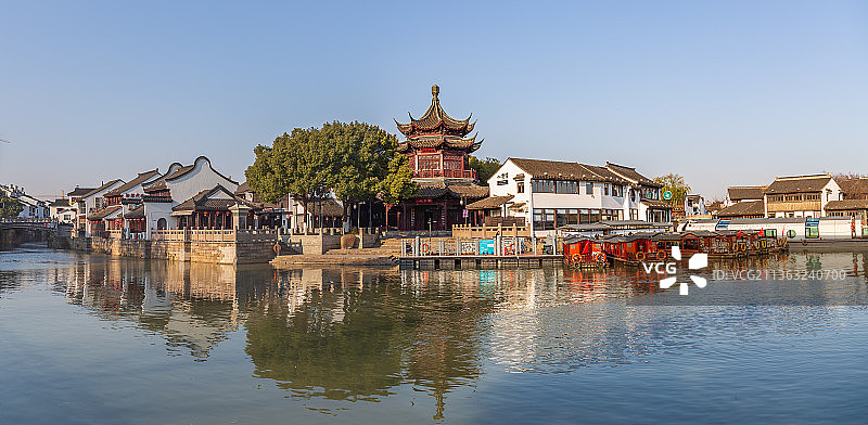 苏州著名景点七里山塘街风光图片素材
