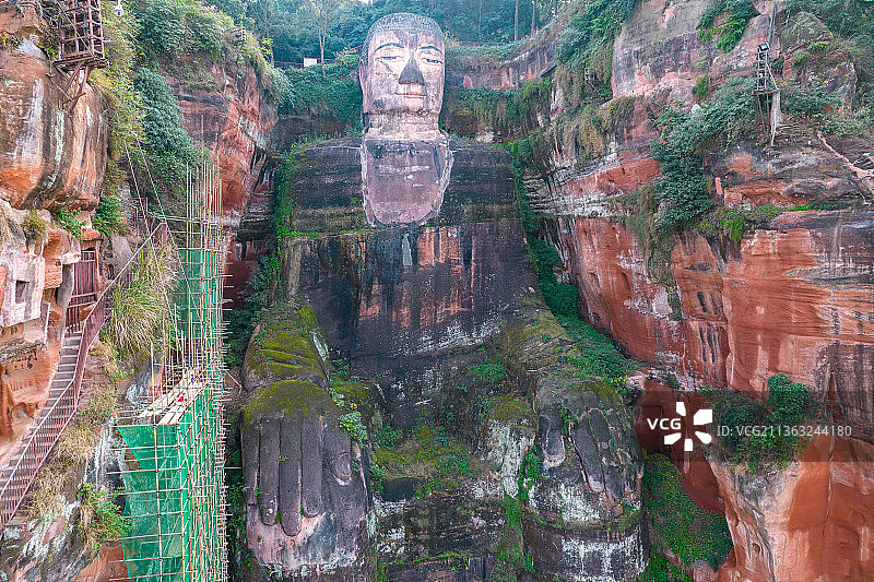 四川省乐山市乐山大佛景区图片素材