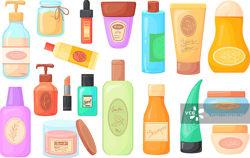 卡通化妆品罐护肤品图片素材