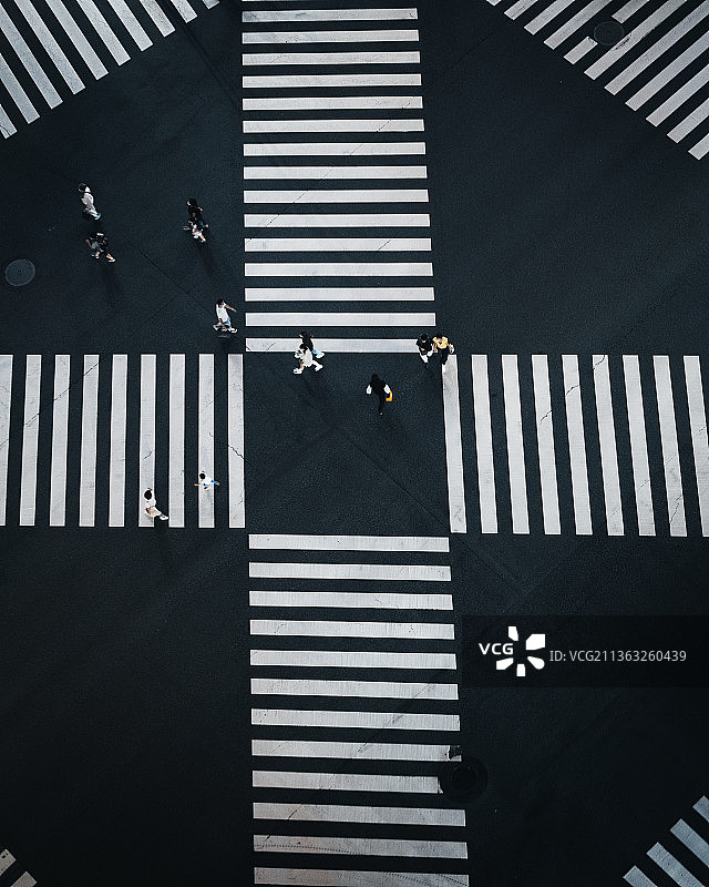 银座十字斑马线图片素材