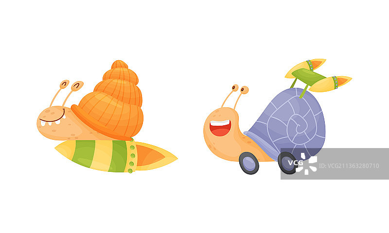 快乐微笑的蜗牛图片素材