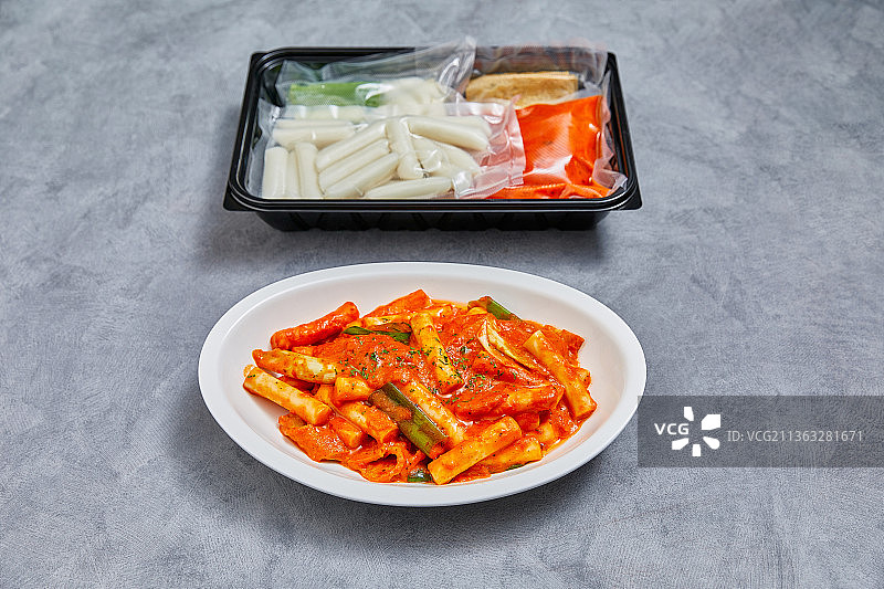 餐食盒，食材，食物，炒年糕，奶油炒年糕，辣炒年糕图片素材