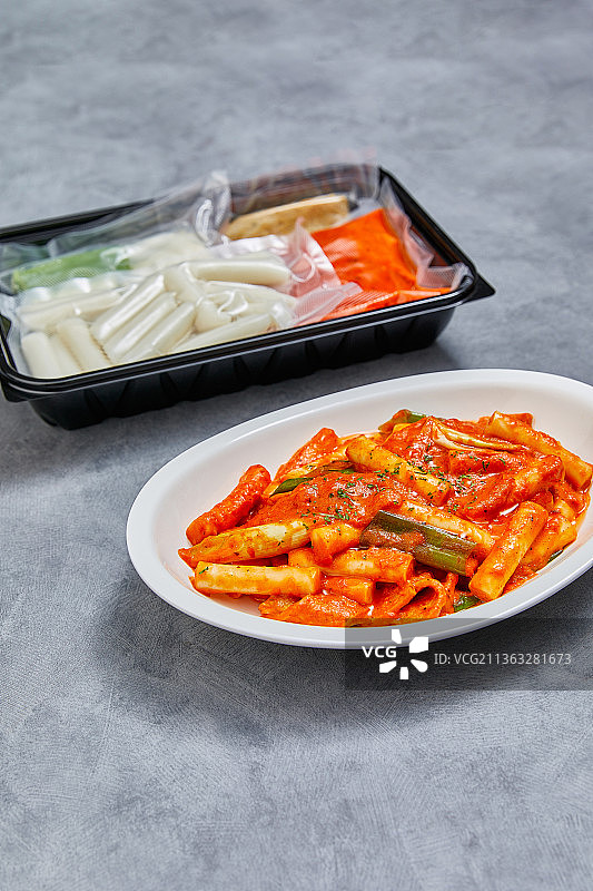 餐食盒，食材，食物，炒年糕，奶油炒年糕，辣炒年糕图片素材