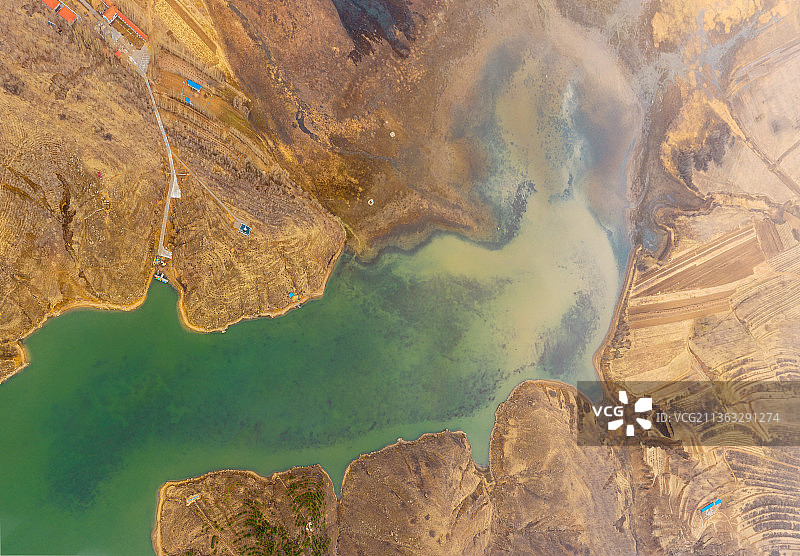 航拍乌兰察布永兴湖图片素材