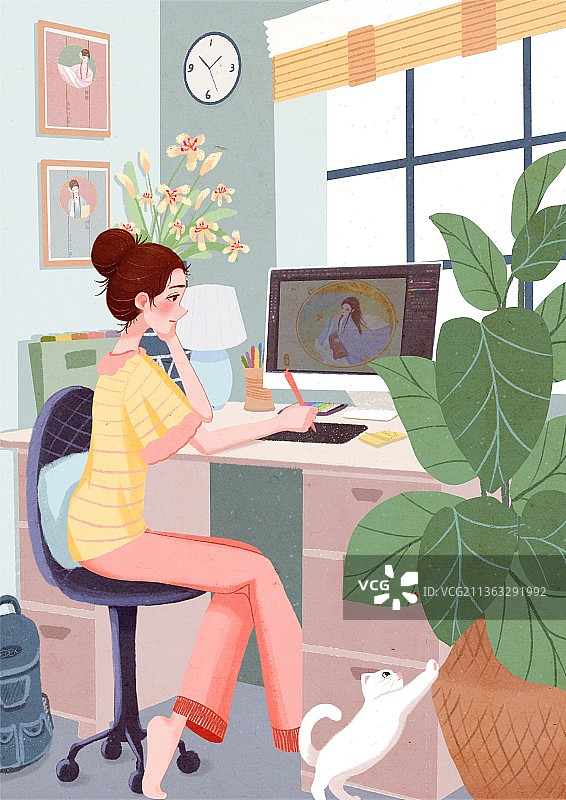 尔东尔西原创插画之室内插画图片素材