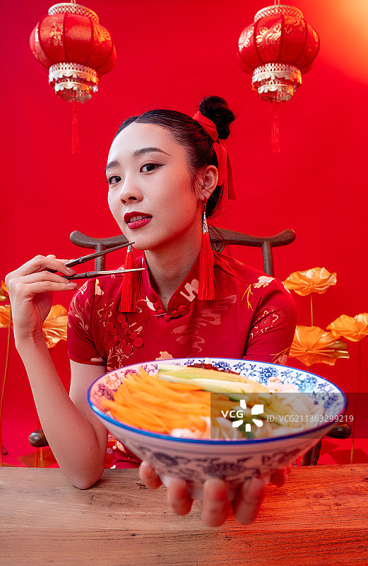 国潮美少女肖像图片素材