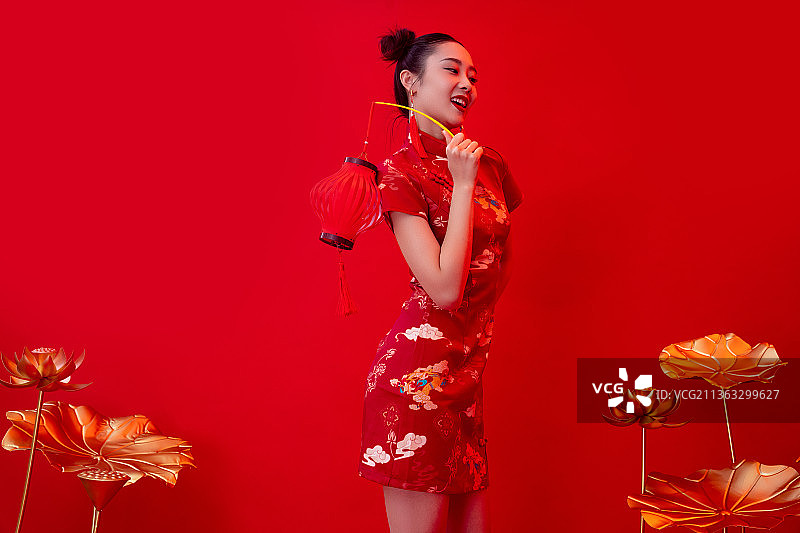 国潮美少女肖像图片素材