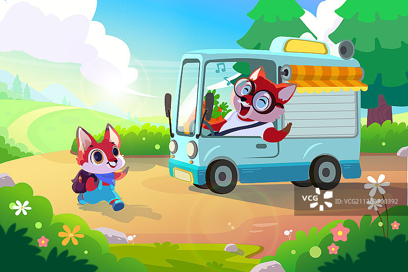 小狐狸回家图片素材