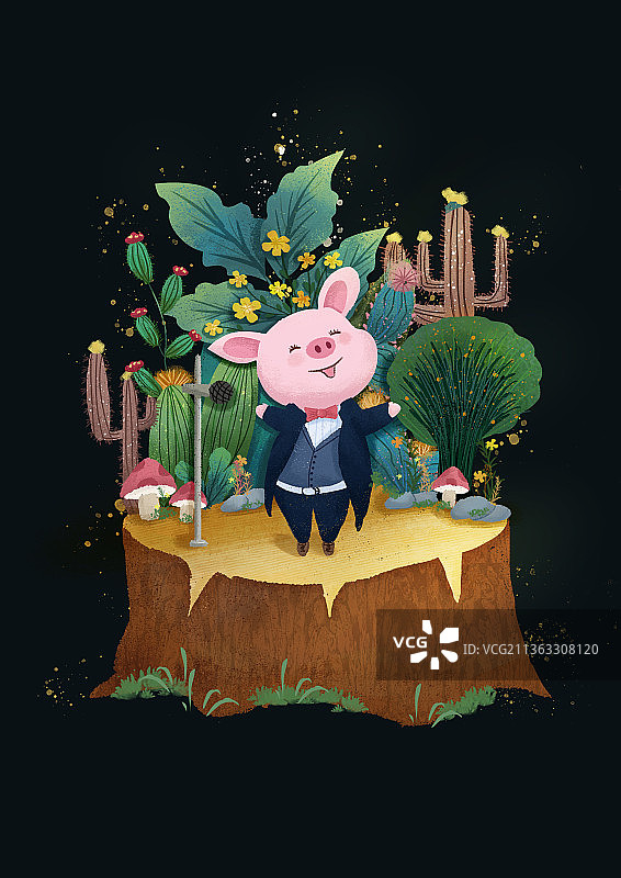 卡通动物插画图片素材