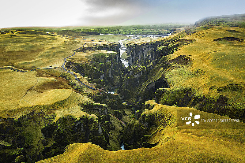 冰岛南部地区景观航拍图片素材