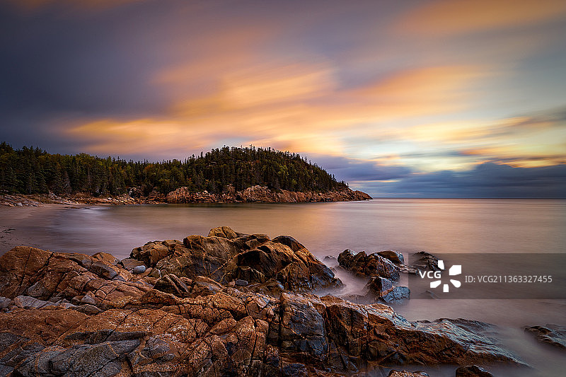 加拿大新斯科舍省日落海景图片素材