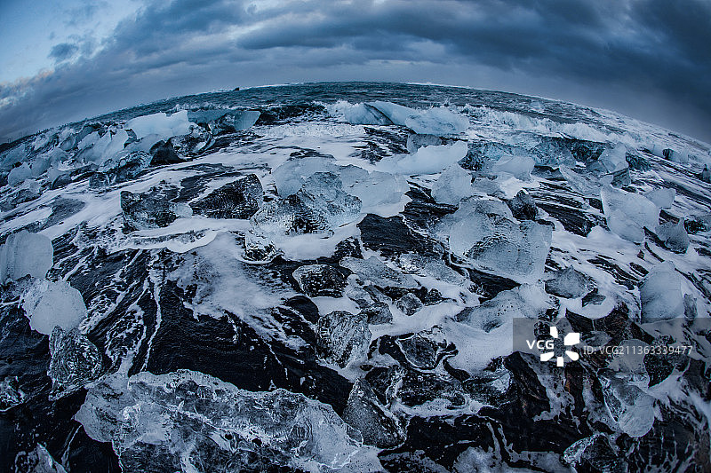 约克尔斯奥尔罗恩冰川湖，雪山风景图片素材