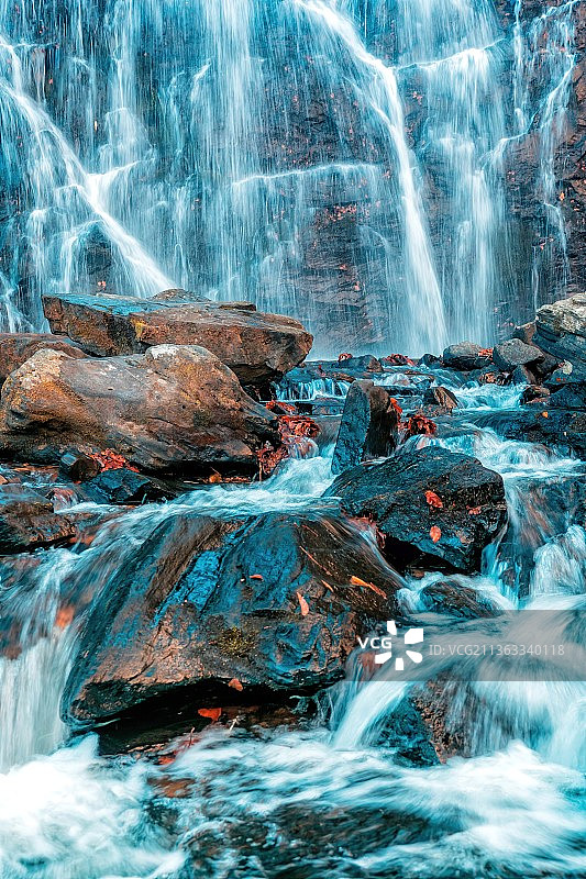 美国北卡罗来纳州蟹树瀑布风景图片素材