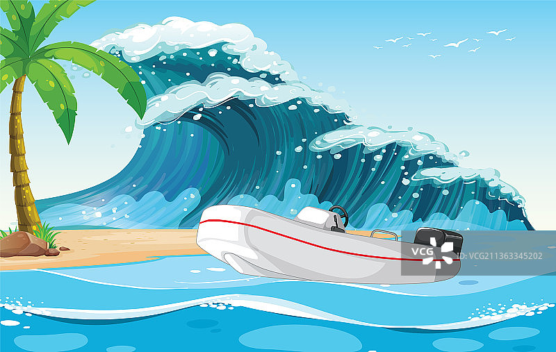 海滩上的小艇图片素材