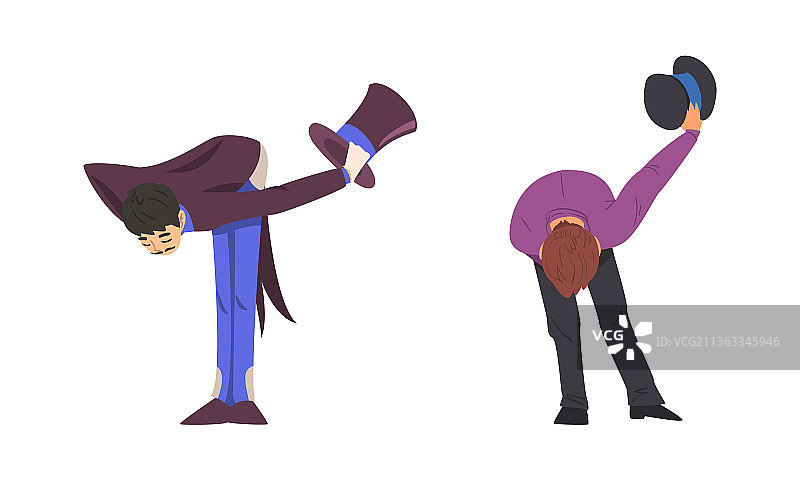 戴着高帽的魔术师表演图片素材