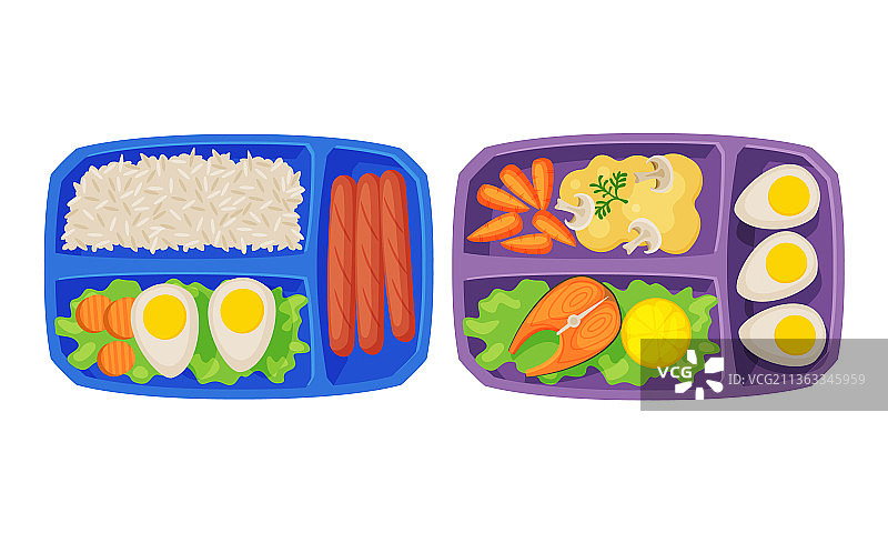 装满新鲜美食的餐盘图片素材