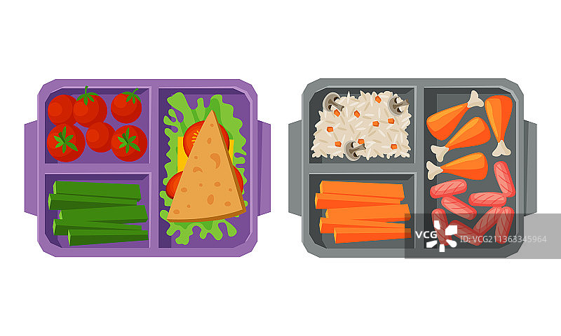 装满新鲜美食的餐盘图片素材