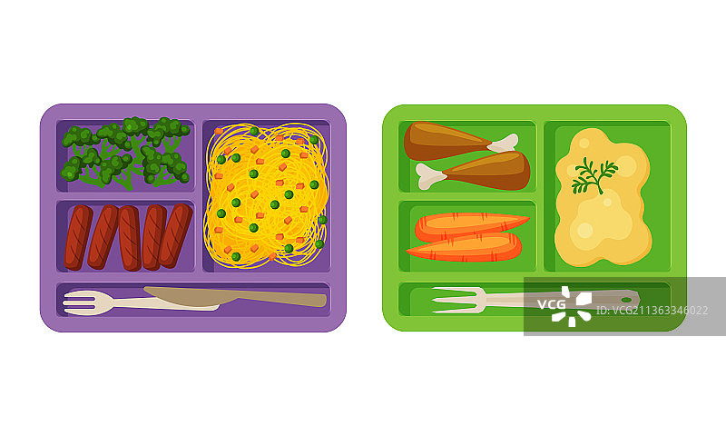 装满新鲜美食的餐盘图片素材