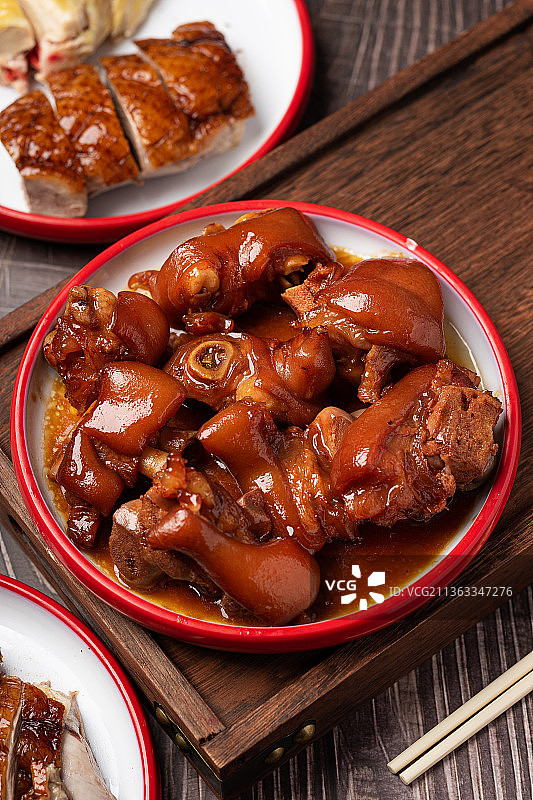 熟食烧腊广式小吃卤水猪手图片素材