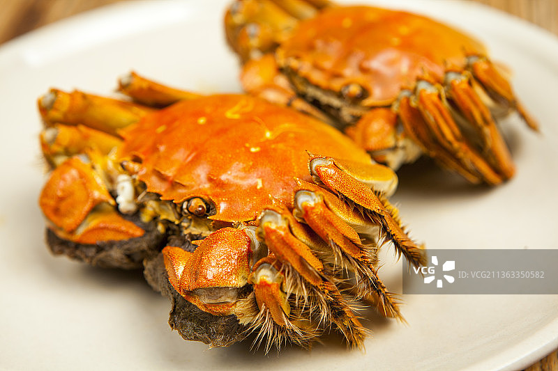 美食清蒸河蟹特写图片素材
