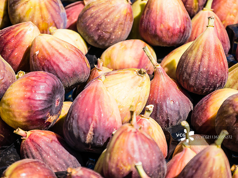 市场上出售的无花果特写图片素材