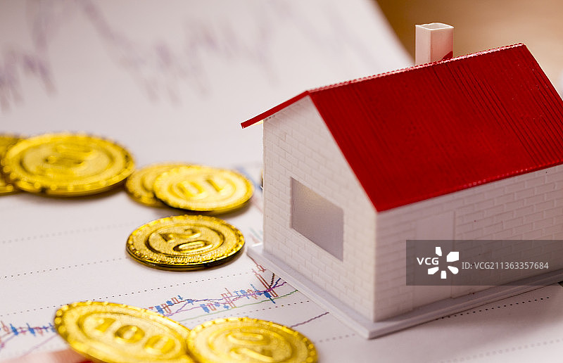 黄金经济数据报表房地产概念类静物特写图片素材