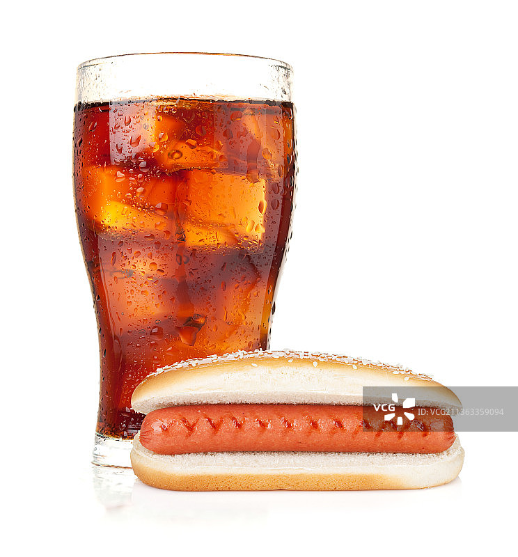 冰镇可乐与热狗图片素材