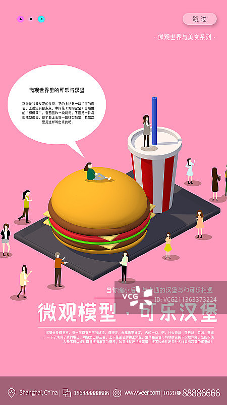 微观世界美食相遇创意新媒体海报图片素材