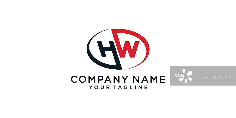 HW或WH字母标志设计图片素材