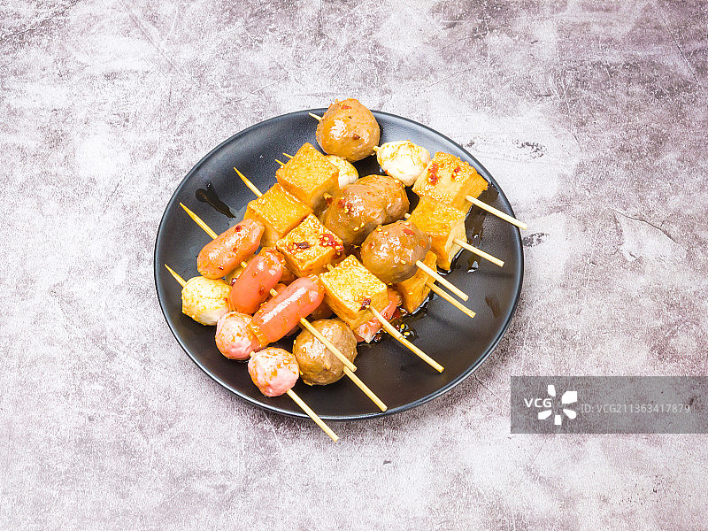 烧烤烤串油炸丸子图片素材