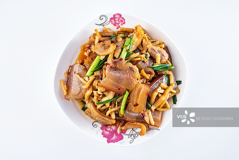 湖南家常菜萝卜干炒腊肉图片素材