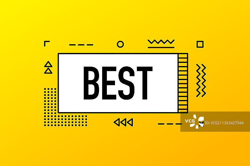 黄色背景上的最佳几何banner图片素材