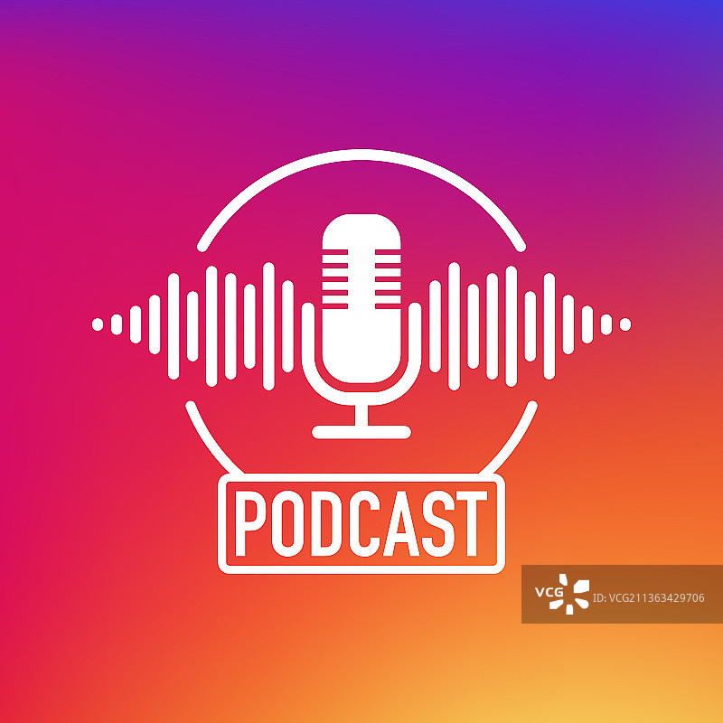 播客麦克风扁平设计理念图片素材