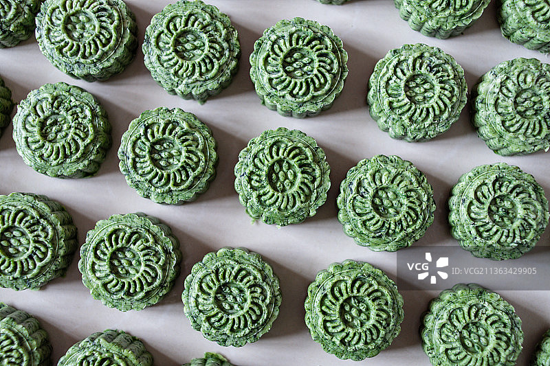 中国传统美食糕点小吃艾叶饼图片素材