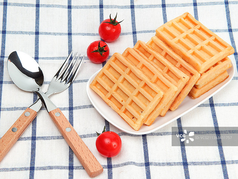 健康早餐华夫饼小吃美食图片素材