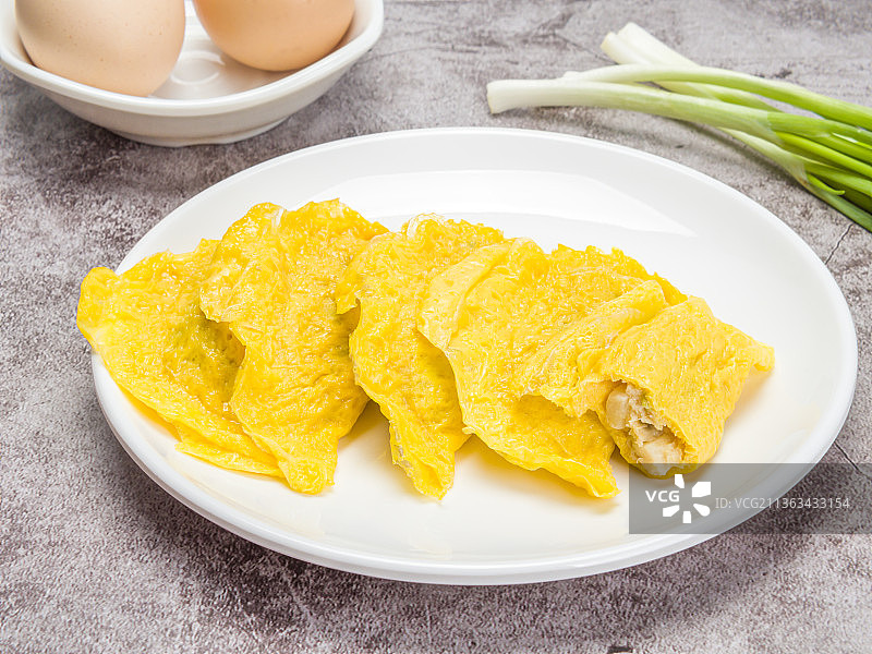 黄金蛋饺早餐美食图片素材