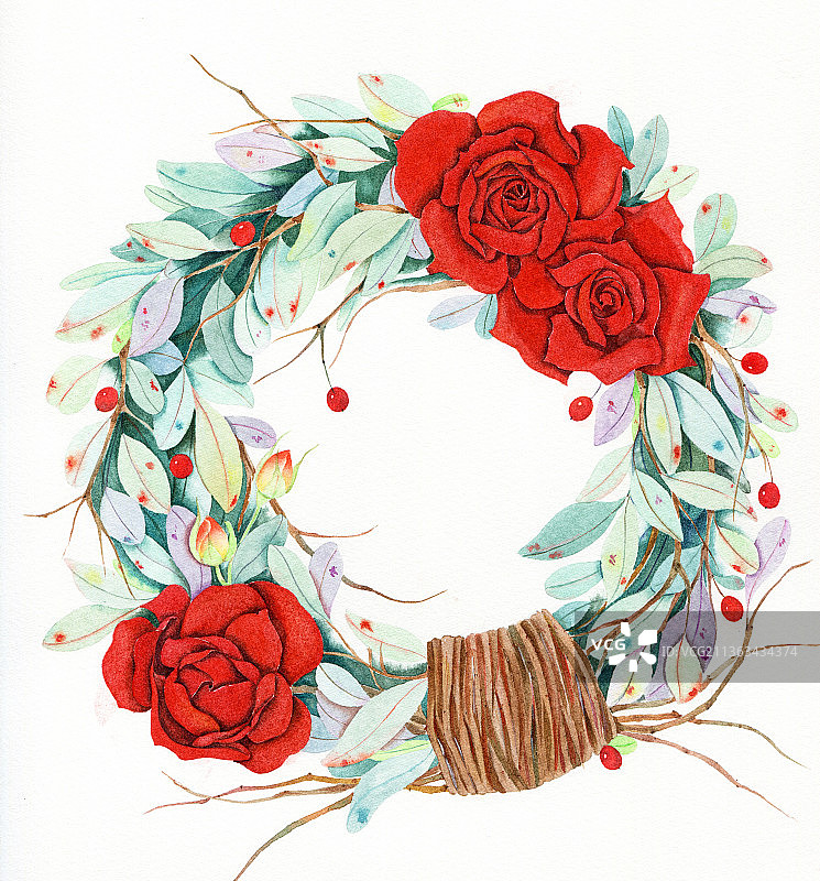 红玫瑰花环图片素材