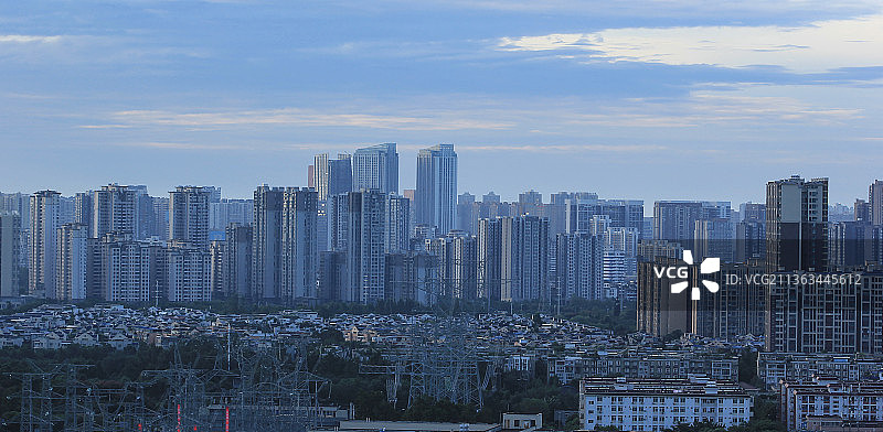 四川成都温江城市建筑风光图片素材