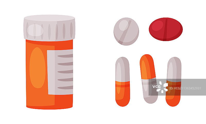 装有胶囊的药瓶图片素材