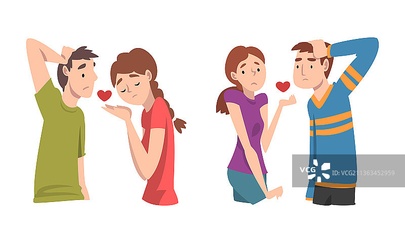 经历单恋的男女图片素材