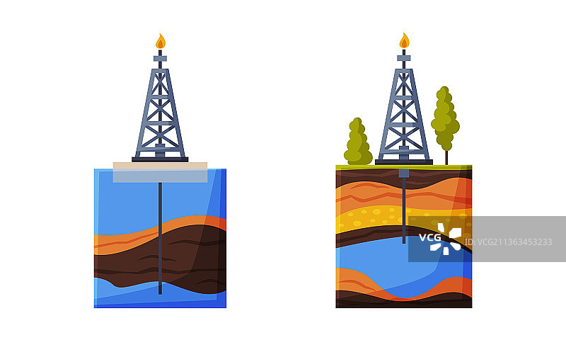 地质仪器和工具与塔或尖桩图片素材