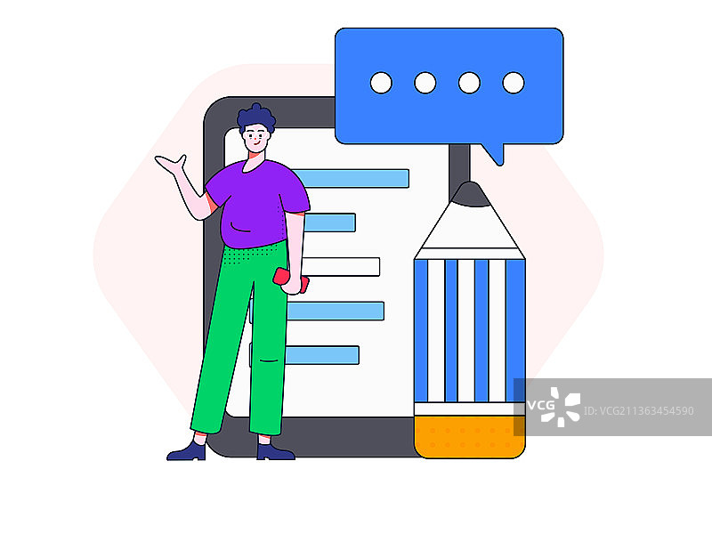 邀请好友进行问卷调查扁平矢量概念运营插画图片素材