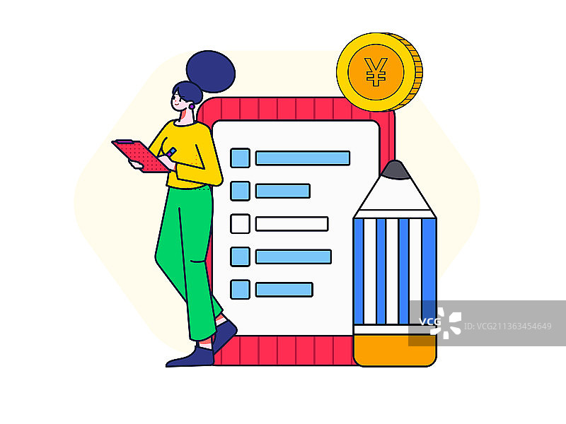 邀请好友进行问卷调查扁平矢量概念运营插画图片素材