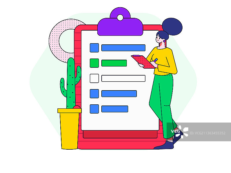 邀请好友进行问卷调查扁平矢量概念运营插画图片素材